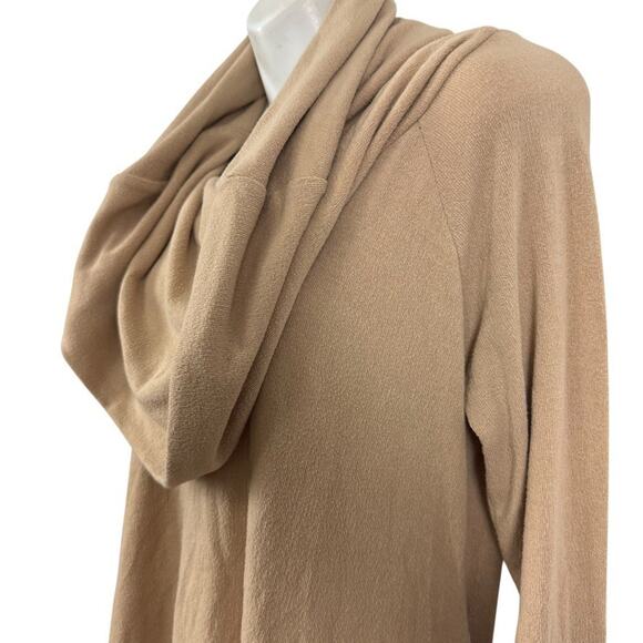 Soft Surroundings USA Made Beige Cowl Neck Stretch Sweater Lagenlook Long sz M - Picture 10 of 16